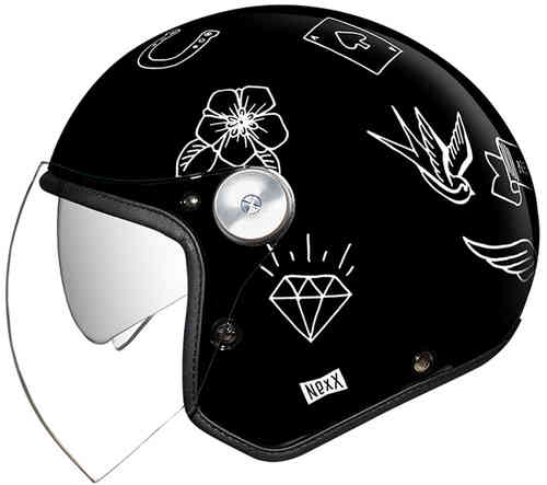 Nexx ネックス X.G30 Tattoo Jet Helmet ジェットヘルメット オープンフェイス サンバイザー ライダー バイク オートバイ ツーリング 街乗り にも かっこいい おすすめ (AMACLUB)