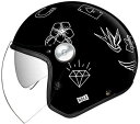 \全品1000円クーホン゜★8/7(木)限定/Nexx ネックス X.G30 Tattoo Jet Helmet ジェットヘルメット オープンフェイス サンバイザー ライダー バイク オートバイ ツーリング 街乗り にも かっこいい おすすめ (AMACLUB)