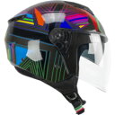 Cgm 126S Iper Disco Open Face Helmet オープンフェイスヘルメット ジェットヘルメット サンバイザー ライダー バイク オートバイ ツーリング にも かっこいい おすすめ (AMACLUB)