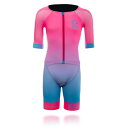 \全品P5倍★5/5(祝)限定/Otso Fluo Pink & Light Blue Short Sleeve Trisuit トライアスロンスーツ 自転車ウ...