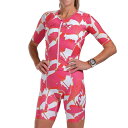 \全品P5倍★7/14(月)限定/【女性用】Zoot ズート Aero Full Zip Blooms Short Sleeve Trisuit 女性用 トライ...