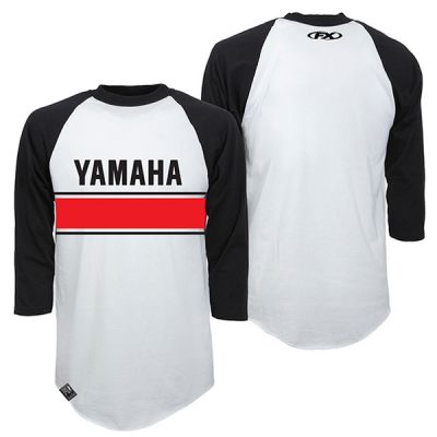 Factory Effex ファクトリーFX Yamaha Vintage Baseball Tee 長袖Tシャツ バイクウェア スポーティ ライダー バイク ツーリング 自転車にも かっこいい おすすめ (AMACLUB)