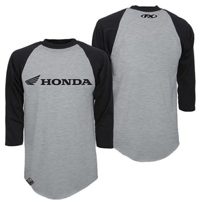 Factory Effex ファクトリーFX Honda Baseball Tee カジュアルTシャツ 長袖シャツ バイクウェア スポーティ ライダー バイク ツーリング 自転車にも かっこいい おすすめ (AMACLUB)