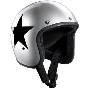 Bandit バンディット Jet Star Silver Jet Helmet ジェットヘルメット オープンフェイスヘルメット ライダー バイク ツーリングにも かっこいい おすすめ (AMACLUB)