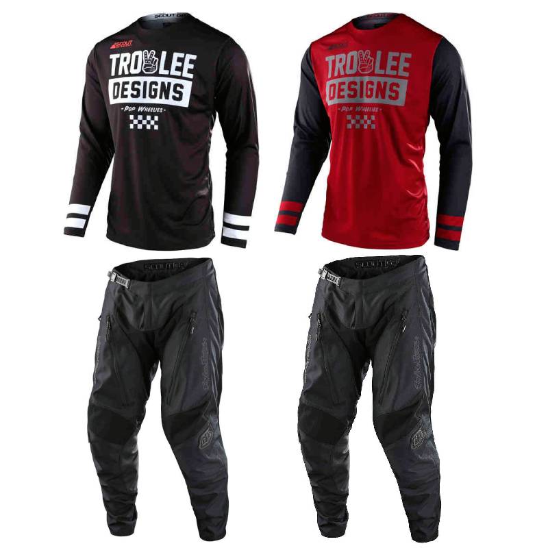 TROY LEE DESIGNS　トロイリーデザイン Scout GP Peace & Wheelies オフロード モトクロス ウェア ジャージ パンツ 上下セット ライダー バイク 大きいサイズあり おすすめ (AMACLUB)