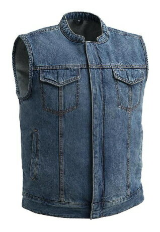 ＼全品最大20%off★5/30(木) 5の日合わせ／【5XLまで】First Manufacturing Havoc Motorcycle Denim Vest デニムベスト バイクウェア ライダー バイク ツーリングにも かっこいい 3XL 4XL 5XL 大きいサイズあり おすすめ (AMACLUB)