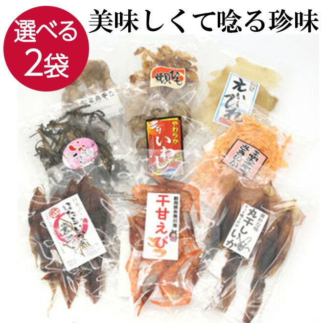 選べる珍味 2個セット おつまみ お試し 珍味 つまみ おつまみセット 1000円ポッキリ 買い回り ほたるいか いか まめいか たこ丸干し さきいか 貝ひも 鮭とば 炙りいわし いわし イカ あたりめ 晩酌 家飲み 宅飲み ビール お酒 焼酎 海鮮 送料無料