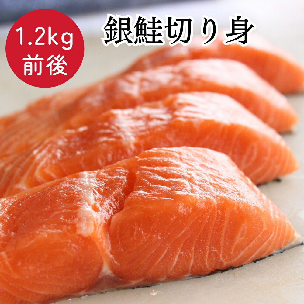 鮭 切り身 銀鮭 約1.2kg半身切身 冷凍 加熱用 サケ さけ シャケ チリ産 お弁当 ホイル焼き ちゃんちゃん焼き パスタ 鍋 ムニエル 健康 美容 栄養豊富 焼き鮭 おかず プレゼント 送料無料