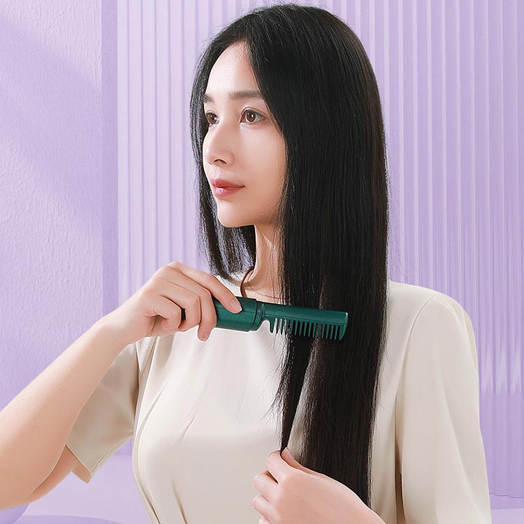 ヘアアイロン ミニ ヒートブラシ くし型 コードレス usb式 両用アイロン ストレー...