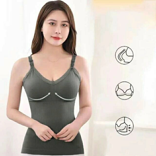 シームレス 授乳 ブラ 妊婦 ラク 授乳キャミソール パッド入り タンクトップ ブラ ...