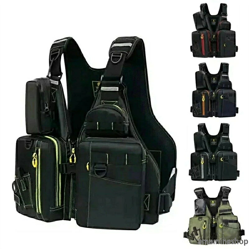 商品情報 サイズ フリーサイズ：ウエスト110-130cm(ベルトの調節可) 着丈62cm 浮力材 発泡ポリエチレン 浮力 110KG(80N) ★収納力がUPしたウェイティングベストのスタンダードモデル、最大限のパフォーマンスを目指した設計。サーフ、釣りフィッシング、カヤックなど幅広いフィールドに対応。 ★フリーサイズ：ウエスト110-130cm(ベルトの調節可) 着丈62cm 浮力110KG(80N) ★浮力材：発泡ポリエチレンはEPSに比べて強度があり、デザイン的に立体感のあり型崩れしない、耐荷重性にも優れていて、大きな浮力を持ち。洗濯するとき、浮力材の取り出し可。 ★浮力材はフロントと脇部と分割し、浮力に安全性を高めて、体にもフィット。背中と内側のメッシュ生地は、高い通気性を発揮して、気心地がいい。 ★ピンオンリールホルダーは胸部中央部それぞれ配置。ポケットもかなり数があり道具を細かく収納可能です。 関連キーワード：マリンスポーツ フィッシング カヤック 防災 CE認証あり