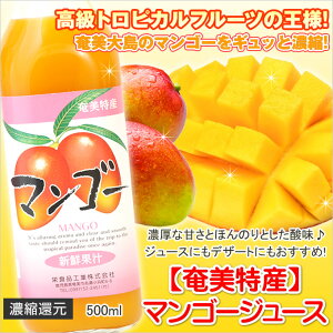 マンゴージュース 500ml 栄食品 マンゴー 濃縮還元果実ジュース フルーツジュース ギフト 奄美大島