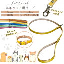 【送料無料】本革製 犬用リード|小型犬・中型犬対応|カラフル&メタリックカラー|お揃い首輪あり|日本製 ハンドメイド おしゃれ ペット用レザーリード