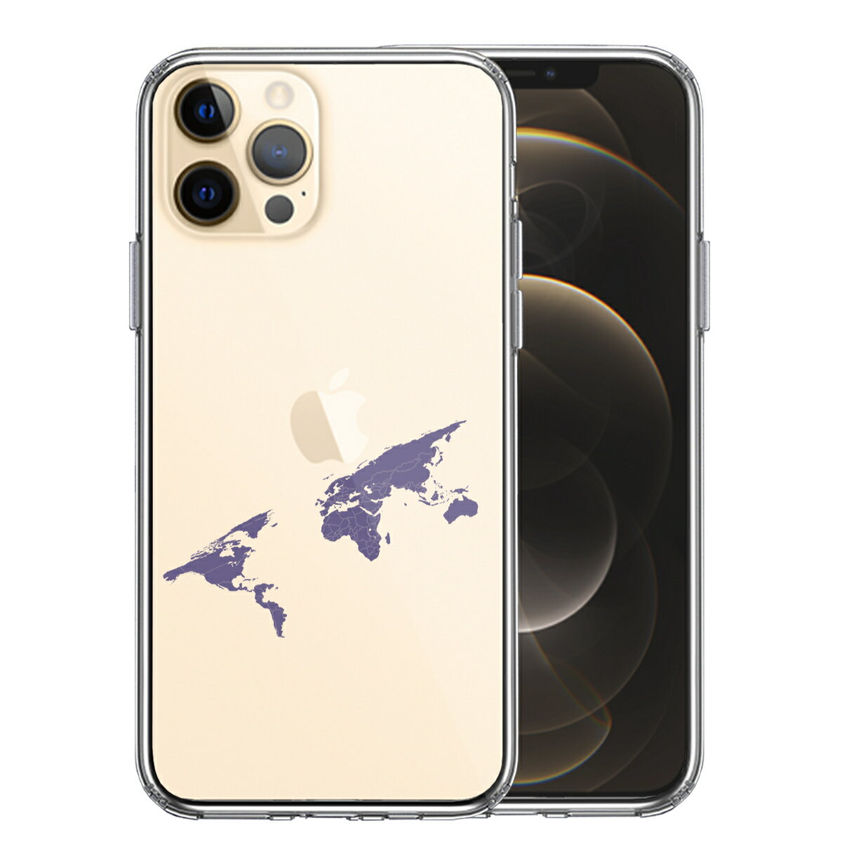 【10％クーポン配布中】【手に馴染む 高い保護 ※対応機種をご確認ください。→】 iPhone12Pro スマートフォンケース スマホケース TPU ポリカーボネート ワイヤレス充電対応 側面ソフト 背面ハード ハイブリッド クリア ケース 世界地図