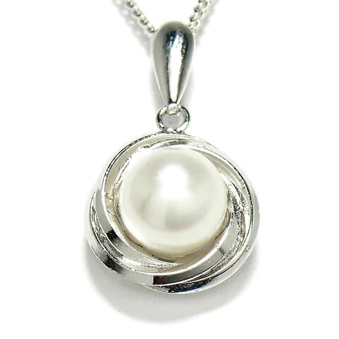 パール 真珠 ネックレス 淡水 7.5-8mm ペンダント シルバー silver sv