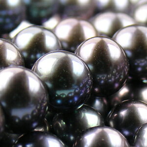 パール 真珠 淡水 ポテト型 6.5-7mm 黒 連売 アクセサリー パーツ