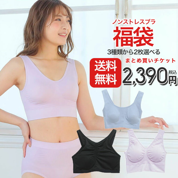 【送料無料★】 3つの中から2点セレクト ノンストレス・おやすみブラシリーズ まとめ買いチケット■ 対象商品と一緒に購入で2,390円(税込)になる福袋チケット ■ 福袋 レディース 大きいサイズ 選べる福袋のサムネイル