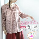 【限定!20%OFFクーポン配布】 大きいサイズ レディース トップス | 楊柳 ペイズリー チュニック _ ブラウス LL 3L 4L 秋 秋物 秋冬 ぽっち...