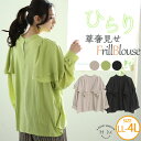 大きいサイズ レディース ブラウス | ワイド ダブルフリル ブラウス _ シャツ トップス LL 3L 4L 春 春物 春服 ぽっちゃり ゆったり かわいい ...