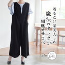 【限定!全品P5倍8/26 13:59まで】 大きいサイズレディース パンツ | Rin ジャンスカ見え 美人 タック使い オールインワン _ サロペットパンツ...