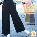 大きいサイズ レディース パンツ | 【ちょい温シリーズ】 身長別 2丈 ワイドパンツ _ オリジナル パンツ ボトムス ワイドパンツ LL 3L 4L 5L ...