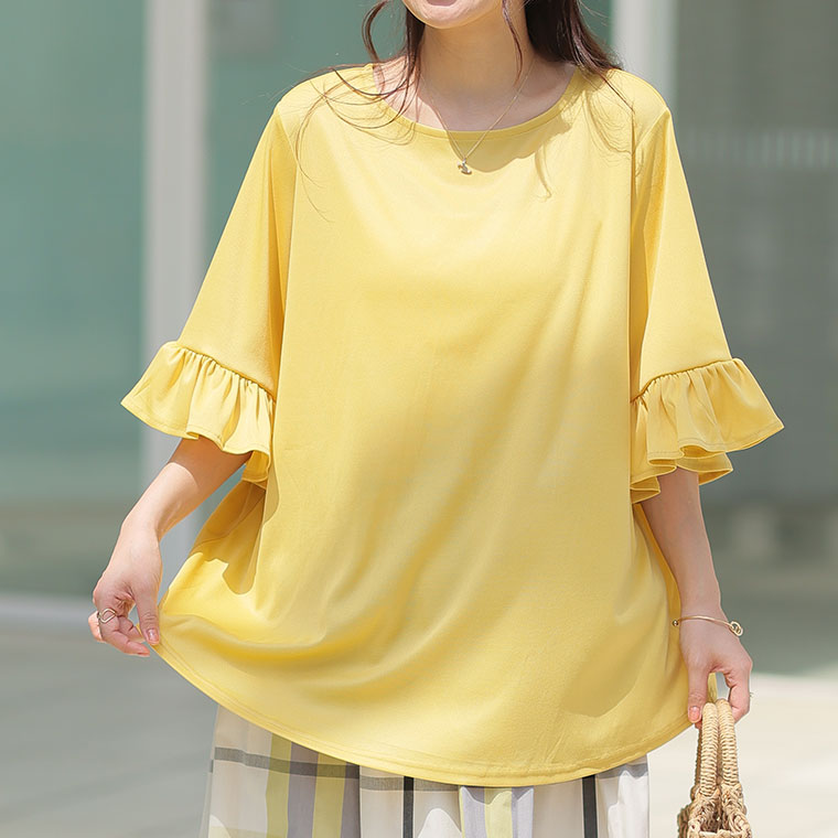 楽天市場】フリル（カラーイエロー）（Tシャツ・カットソー｜トップス