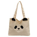 トートバッグ パンダ 帆布 a4 大きめ PANDA かわいい縦型 レディース キャンバス 通勤 肩掛け 軽量 メンズ 通学 大容量(4)