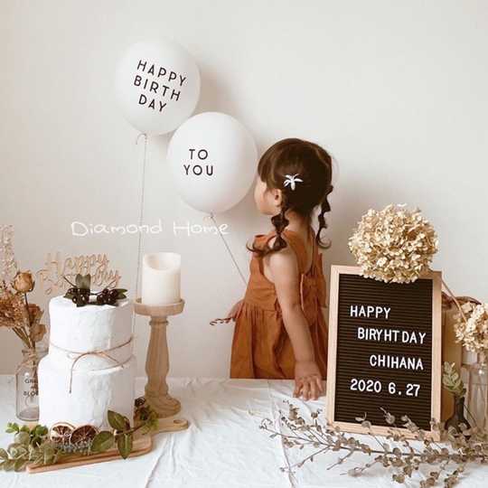 【10枚セット】HAPPY BIRTHDAY TO YOU バルーン 風船 パーティー プレゼント 飾り付け 誕生日 白 モノトーン バース…