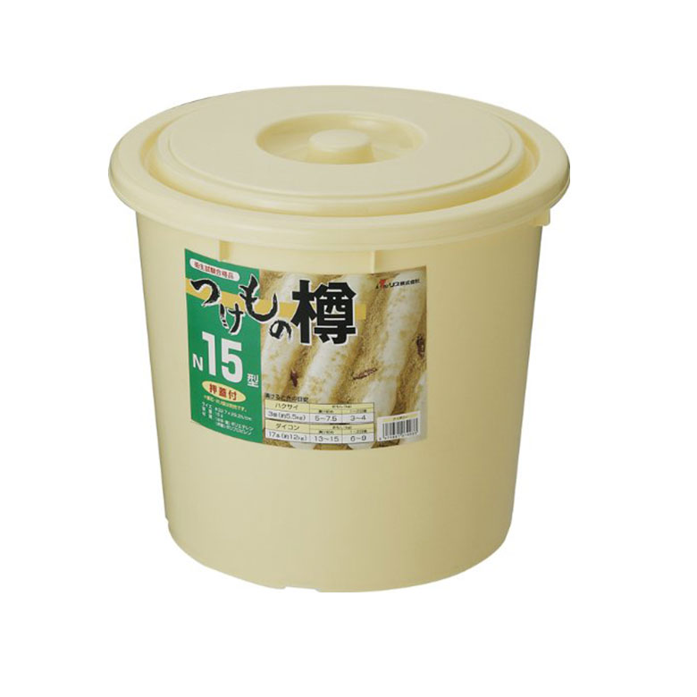 漬物容器 漬物 樽 N15型 アイボリー 押しぶた付き リス 本格的 キッチン つけもの 手作り タル 樽 ぬか漬け 自家製 家庭 台所 本格的 ふた付 野菜 ...