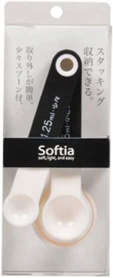 Softia 少々スプーン付 計量スプーン 4P set ブラック C-3697 パール金属