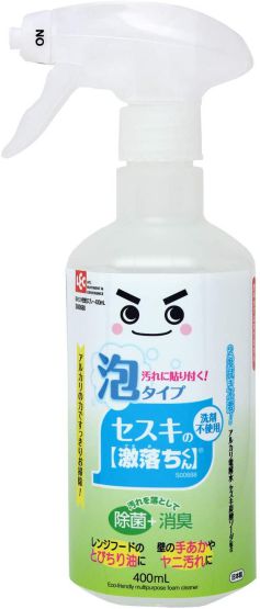 レック セスキの激落ちくん 密着泡スプレー 47778 洗剤 400ml (洗浄・除菌・消臭) アルカリ電解水 + セスキ炭酸ソーダ 安心 安全 2度拭き不要