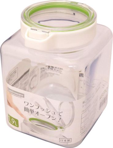 乐天商城 - 保存容器 08457 キーポット1.9 ホワイトグリーン 1.9L IR08457 岩崎工業