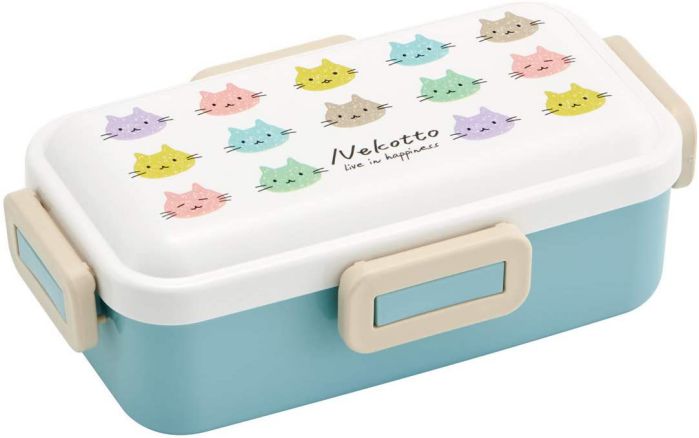 弁当箱 1段 抗菌 ふわっと弁当箱 ねこっと カラフル PFLB6AG かわいい おしゃれ 女の子 女子 レディース 女性 猫