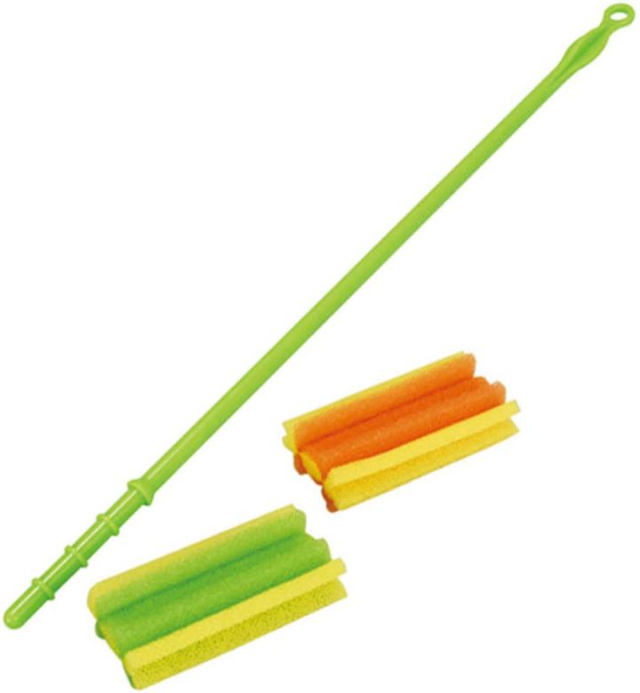 水筒・ボトル用 スポンジ スポンジ2個付 アズマ コップ洗い TK 幅4cm 全長40cm グリーン 細いそそぎ口..