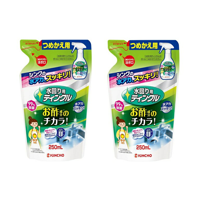 水回り用ティンクル 防臭プラスV つめかえ用 250ml 【×2個セット】 お酢 詰替え 詰め替え まとめ買い 大日本除虫菊 流し台 シンク 蛇口..