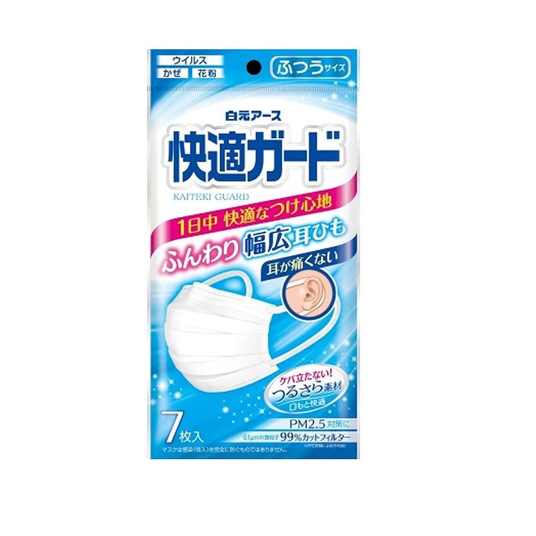乐天商城 - 快適ガードマスク ふつうサイズ 7枚入