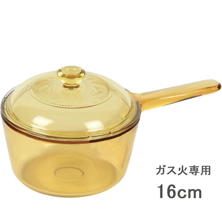 乐天商城 - VISIONS ビジョン 鍋 ソースパン 1.0L 16cm IH不可 耐熱ガラス 電子レンジ対応 食洗機対応 H CP-8690 パール金属 PEARL METAL