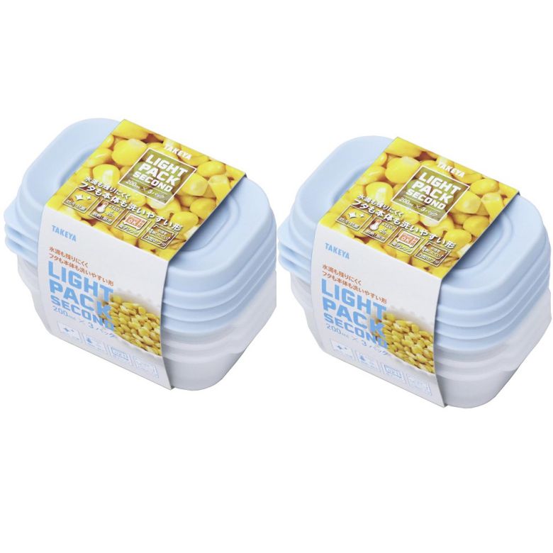 乐天商城 - 保存容器 ライトパック セカンド 200-3P ライトブルー 200ml 3個入 タケヤ化学工業 【×2個セット】
