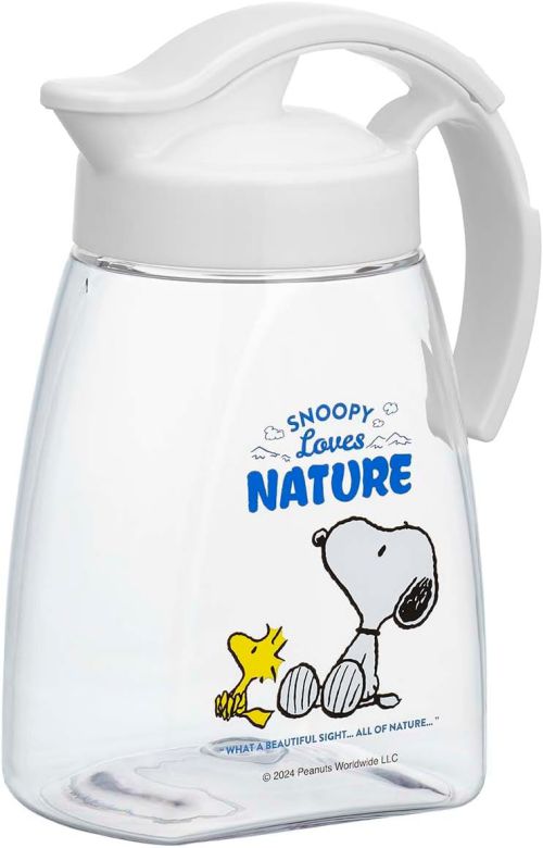 Aマートeショップの冷水筒 麦茶ポット スヌーピー タテヨコ スライド 1.3L K-1261NN ピッチャー 水差し｜アングル2