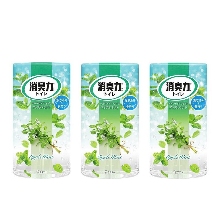 商品名 トイレの消臭力 トイレ用 アップルミント 400mL 【×3個セット】 商品説明 アップルのフルーティな甘さに、ミントを合わせた爽やかな香りです。しっかり消臭　すっきり香るナノパウダー※が悪臭をすばやく強力に吸着し、消臭。※ナノレベルの孔（あな）を持つ、悪臭を吸着する消臭剤。トイレ特有の尿のしみつき臭、とびちり臭にも効きます。しっかり消臭された空間に、良い香りが広がります。香りや効果の強さが調節できます。香りや効果は通常約2〜3ヵ月持続します。（使用状況により異なります。）■成分：無機系消臭剤、香料、界面活性剤(非イオン、陰イオン)※無香料には香料は含まれません。■内容量：400mL■使用期間/使用回数：通常2〜3ヵ月間（季節や使用状況により異なります。）※リニューアルなどによりパッケージなどの仕様が予告なく変更になる場合がございます。ご了承ください。 おすすめ商品