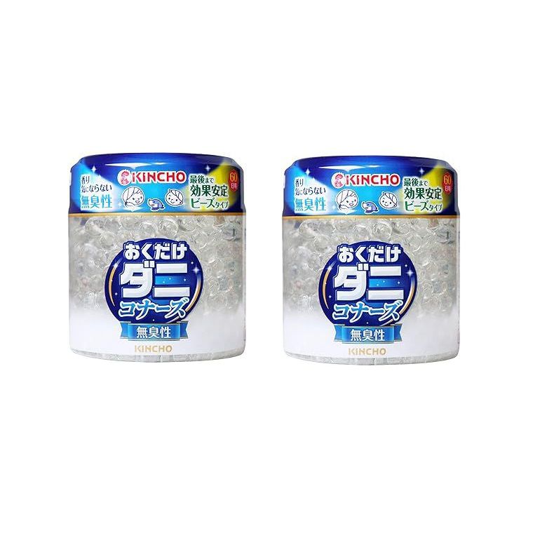 商品名 ダニコナーズ ビーズタイプ 60日 無臭性 置き型 ダニよけ 消臭 キンチョー 大日本除虫菊 【×2個セット】 商品説明 【成分】ダニよけ成分(ベンジルベンゾエート)、緑茶抽出物、香料、吸水性樹脂、界面活性剤(非イオン)、エタノール【内容量】170g【原産国】中国【特徴】置くだけ簡単ダニよけ・消臭。無臭タイプ。ビーズタイプだから、最後まで見た目も美しく効果持続。【商品サイズ】 (幅×奥行×高さ) 74mm×74mm×130mm殺虫成分不使用●天然由来成分のビーズタイプのダニよけ。●置くだけでダニを寄せ付けません。●緑茶消臭エキス配合で、消臭効果もあります。●殺虫成分は不使用。●60日用。●無臭性使用上の注意お使いになる前に、使用方法と使用上の注意を必ずお読みになり、使用中はフィルムを保管してください。食べられません。※リニューアルなどによりパッケージなどの仕様が予告なく変更になる場合がございます。ご了承ください。 おすすめ商品