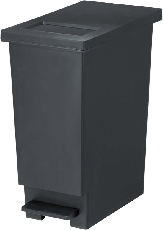 Rakuten - 【SS期間中10%OFF】スウィッシュ 小窓付きスリムペダルダストボックス ゴミ箱 30L カーボンブラック