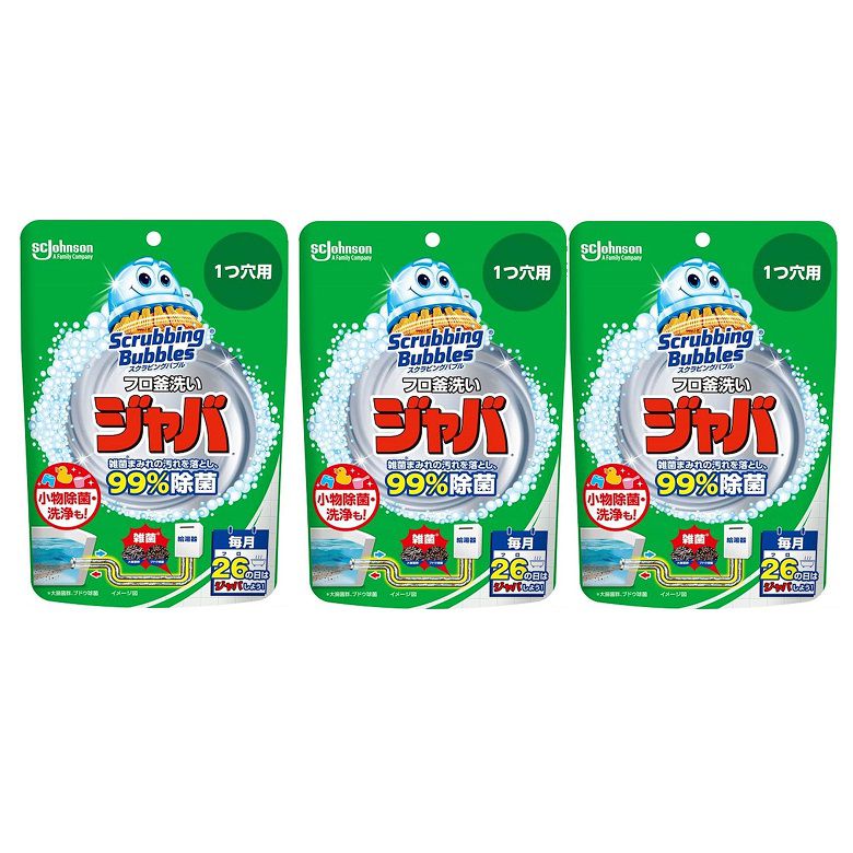 スクラビングバブル ジャバ 1つ穴用 お風呂 掃除 浴室 【×3個セット】