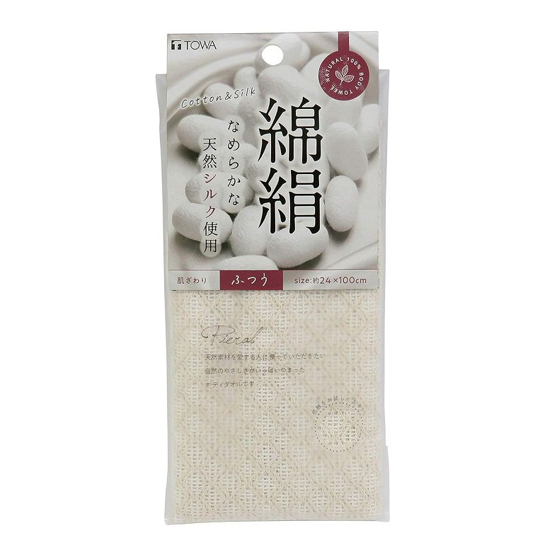 ボディタオル 体洗う 身体洗う ピュエラル 綿絹タオル