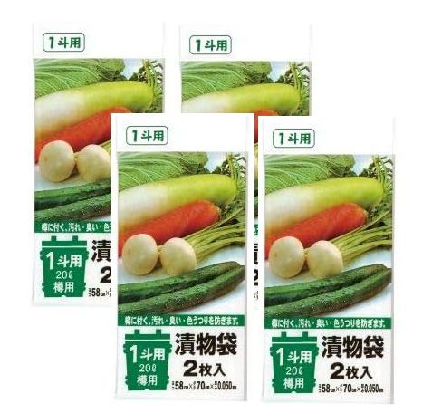 乐天商城 - 漬物袋 1斗用 (20L) 透明 2枚入 TK02 【×4個セット】