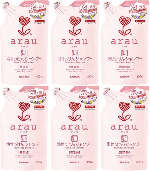 Rakuten - 【SS期間中10%OFF】アラウ arau 泡せっけんシャンプー 詰替 450ml 【×6個セット】 SARAYA サラヤ