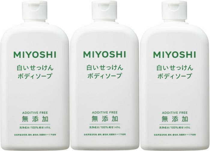 Rakuten - 【SS期間中10%OFF】無添加ボディソープ白いせっけん 400ml 【×3個セット】　ミヨシ石鹸 MIYOSHI