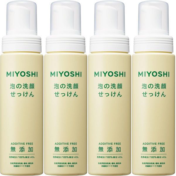 Rakuten - 【SS期間中10%OFF】無添加 泡の洗顔せっけん 本体 200ml 【×4個セット】　ミヨシ石鹸 MIYOSHI