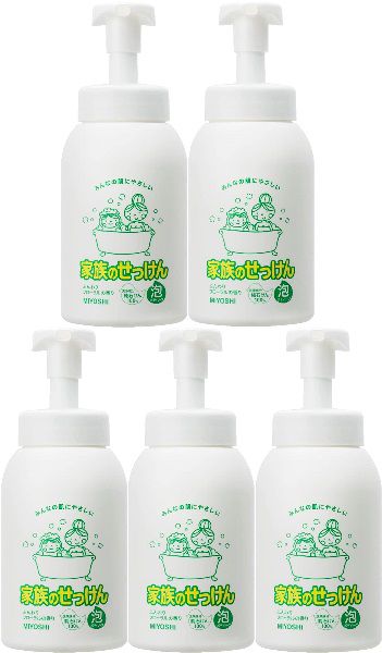 Rakuten - 【SS期間中10%OFF】家族のせっけん 泡ボディソープ本体 600ml 【×5個セット】　ミヨシ石鹸 MIYOSHI