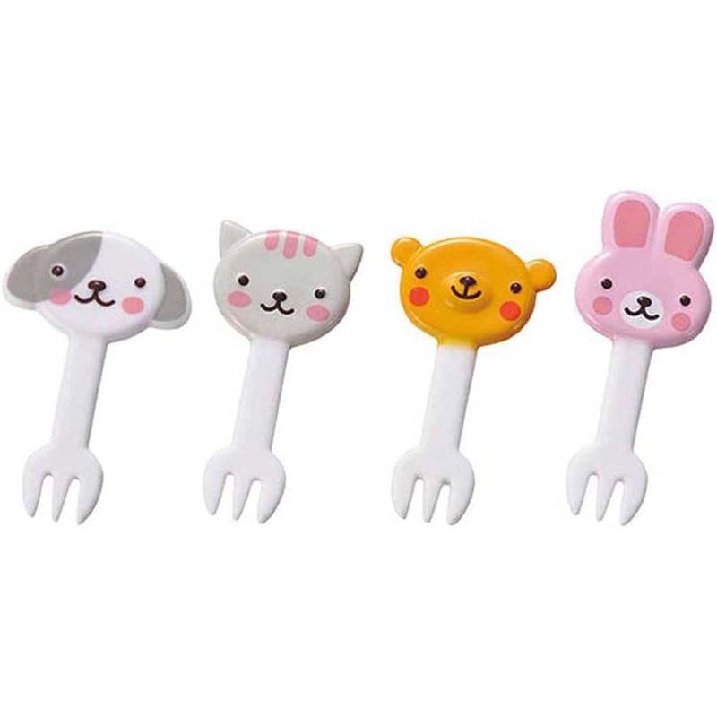樂天商城 - アニマル フォークピック 8本入 うさぎ・いぬ・ねこ・くま お子様も使いやすい 弁当 P-3603 トルネ